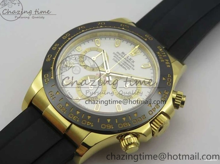 on V3 Strap Extra 1:1 116518 SS Black Strap) YG Dial 904L (Free Case Edition Noob SA4130 White Best Daytona Plated Rubber 1229